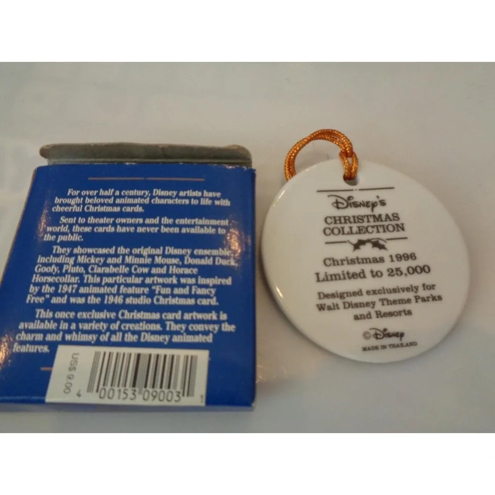 Disney Christmas Ornament 1996 Jack & Beanstalk Mickey Mouse Goofy Donald